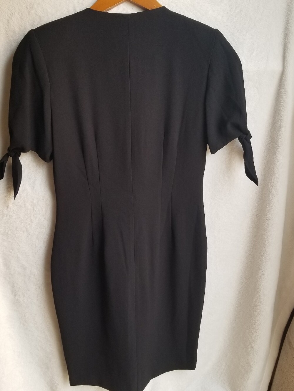 J.G. Hook Vintage Womens Dress Black Button Front Short Sleeve Shoulder Pads - Picture 9 of 16